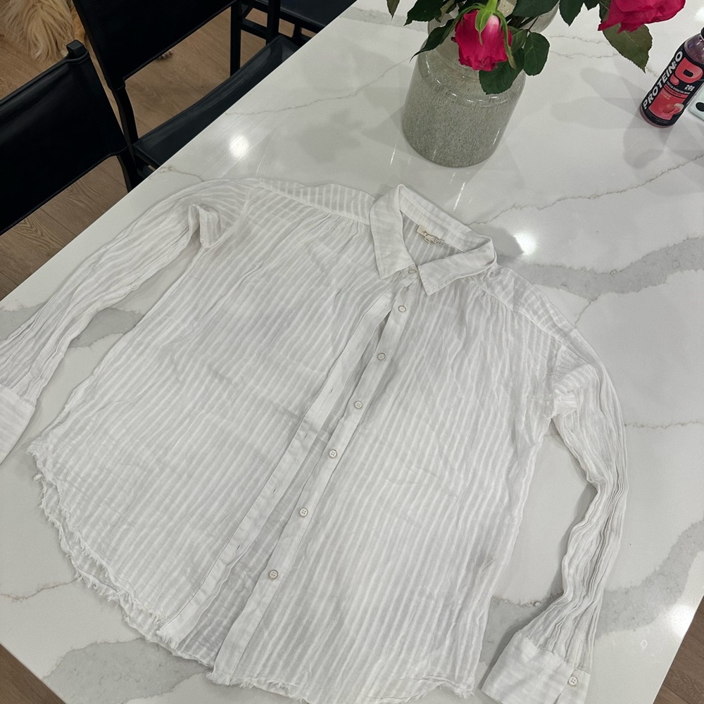Mystree White Striped Blouse